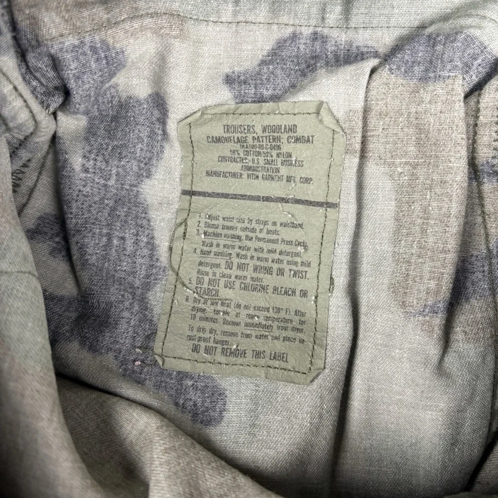 Vintage Army Combat Pants Medium Regular Woodland Cargo Utility Military ACU EUC